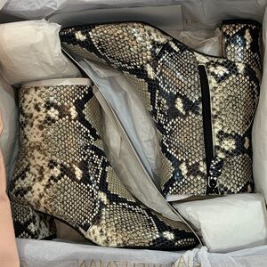 Stuart Weitzman Snakeskin Pattern Ankle Boots